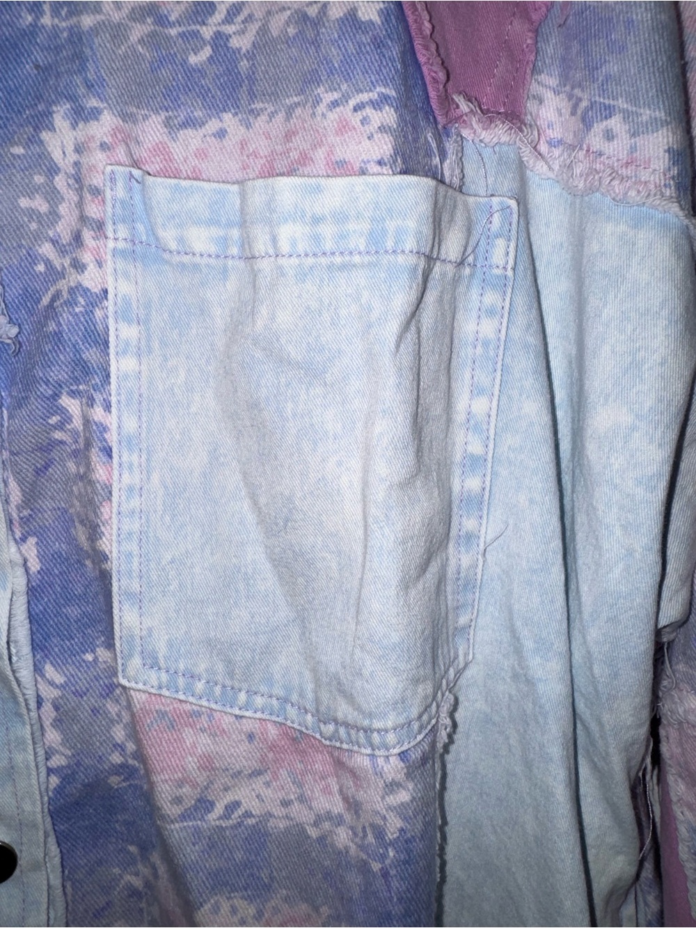 Blue Velvet Patchwork Denim Shacket - Shirt Jacket - NWT - Picture 10 of 11